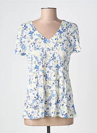 Top stretch manches courtes bleu VIE NOCTURNE femme