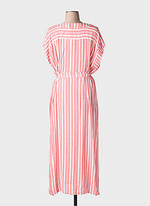 Robe longue manches courtes manches courtes rose LA FEE MARABOUTEE femme