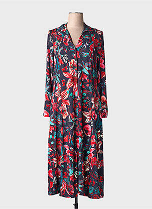 Robe longue manches longues manches longues bleu MALOKA femme