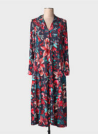 Robe longue manches longues manches longues bleu MALOKA femme