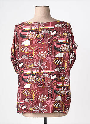 Blouse manches courtes manches courtes marron LA FEE MARABOUTEE femme