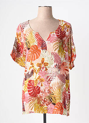 Blouse légère et transparente manches courtes rouge L'ATELIER D'ANNA femme