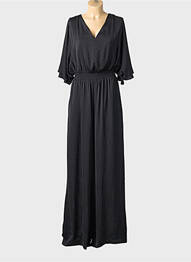 Combi-pantalon coupe fluide manches 3/4 noir ACCESS FASHION femme