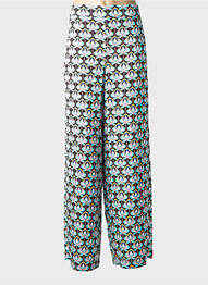 Pantalon large fermeture zip latéral bleu ACCESS FASHION femme