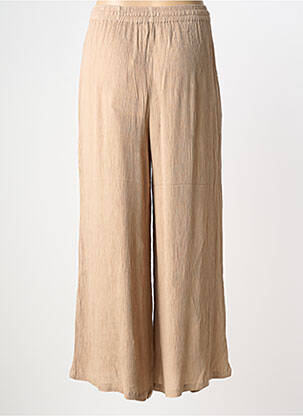 Pantalon large tissage crêpe taille normale beige AGATHE & LOUISE femme