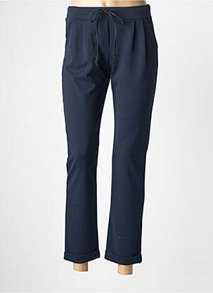 Pantalon 7/8 taille élastique taille normale bleu LA FEE MARABOUTEE femme
