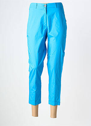 Pantalon 7/8 tissage popeline taille normale bleu EIGHT BY ACCESS FASHION femme
