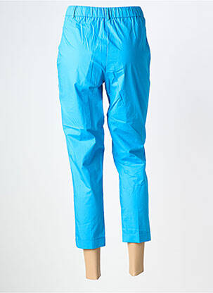 Pantalon 7/8 tissage popeline taille normale bleu EIGHT BY ACCESS FASHION femme