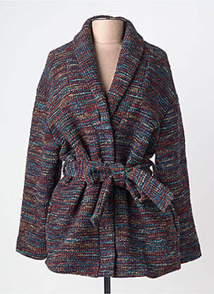 Manteau court poches sans capuche bleu LA FEE MARABOUTEE femme