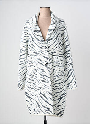 Manteau long coupe cintrée sans capuche blanc ZIA BRAND femme