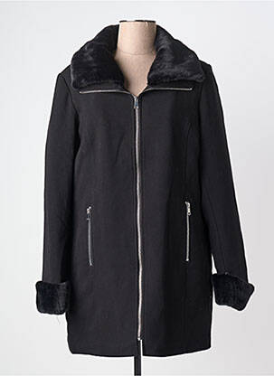 Manteau long coupe cintrée sans capuche noir C.MISSARO femme