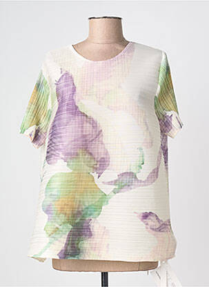 Top coupe fluide manches courtes beige NESLAY femme