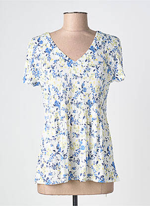 Top stretch manches courtes bleu VIE NOCTURNE femme