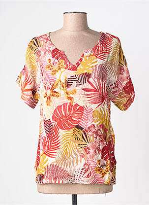 Top coupe fluide manches courtes rouge L'ATELIER D'ANNA femme