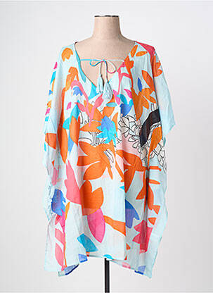 Tunique manches longues col v bleu L'ATELIER D'ANNA femme