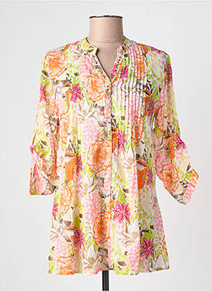 Tunique manches longues fermeture boutonnée sur le devant orange AGATHE & LOUISE femme