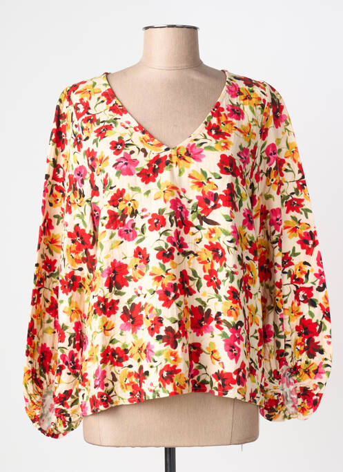 Blouse imprimé fleurs manches longues jaune EMA BLUE'S femme