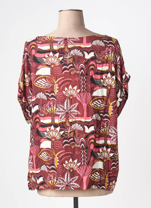 Blouse tissage popeline manches courtes marron LA FEE MARABOUTEE femme