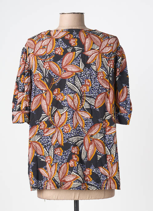 Blouse tissage popeline manches 3/4 noir LA FEE MARABOUTEE femme