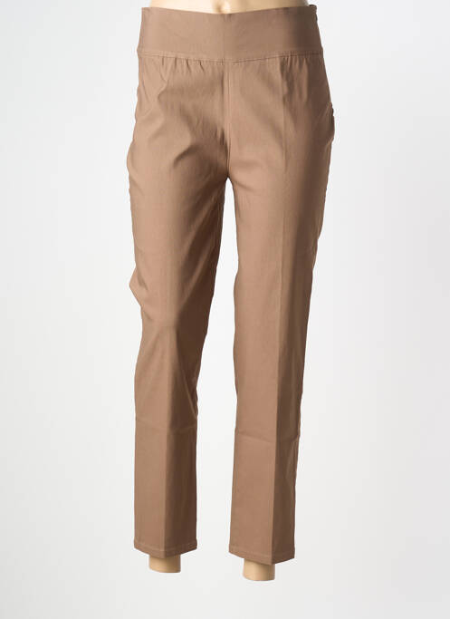 Pantalon 7/8 coupe cigarette taille normale marron LA FÉE ATELIER BY LA FÉE MARABOUTÉE femme