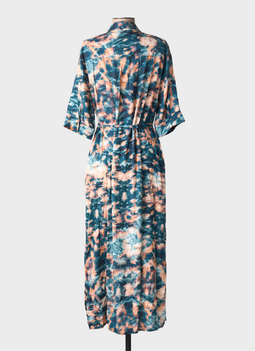 Robe longue manches courtes manches courtes bleu LA FEE MARABOUTEE femme