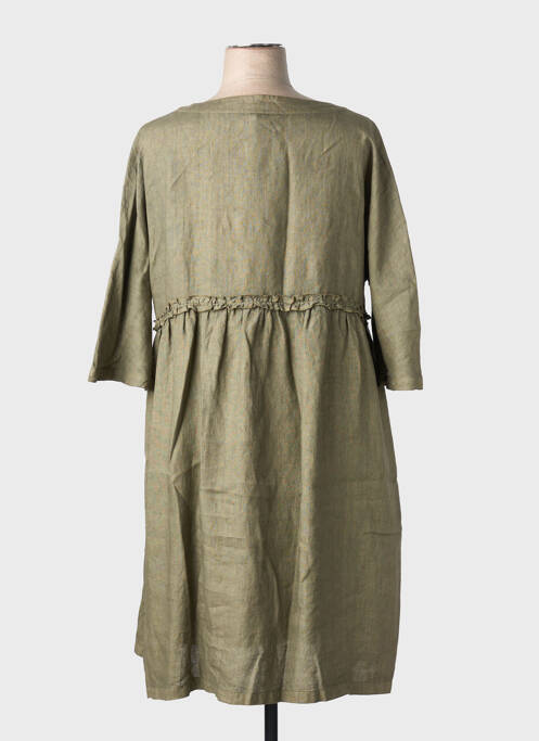 Robe mi-longue manches 3/4 manches 3/4 vert ORTO BOTANICO femme