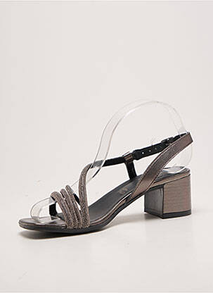 Sandales/nu pieds tissage satiné talon de 4 à 6cm argent DICIOTTOPIU femme