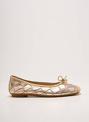 Ballerines tissage satiné talon plat jusqu'à 3cm or REQINS femme