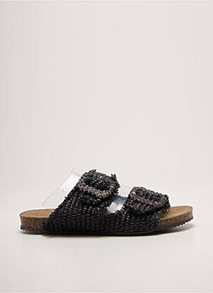 Mules/sabots tissage satiné talon plat jusqu'à 3cm noir DICIOTTOPIU femme