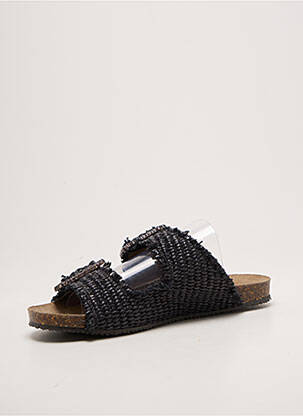 Mules/sabots tissage satiné talon plat jusqu'à 3cm noir DICIOTTOPIU femme