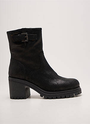 Bottines/boots tissage satiné talon de 7 à 9cm noir SMS femme
