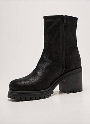 Bottines/boots tissage satiné talon de 7 à 9cm noir SMS femme