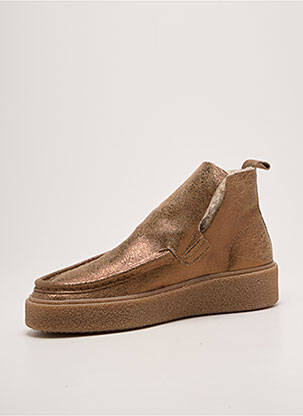 Bottines/boots tissage satiné talon plat jusqu'à 3cm marron SMS femme