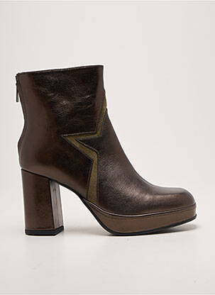 Bottines/boots tissage satiné talon de 7 à 9cm vert ROSEMETAL femme