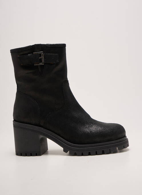 Bottines/boots tissage satiné talon de 7 à 9cm noir SMS femme