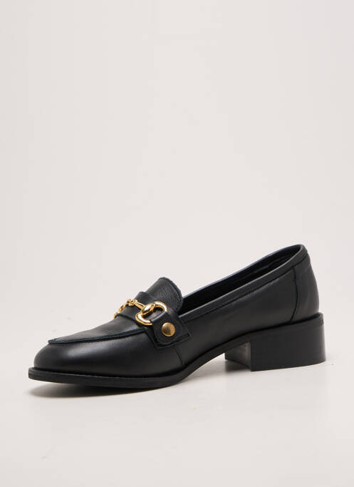Mocassins bout rond talon plat jusqu'à 3cm noir REQINS femme