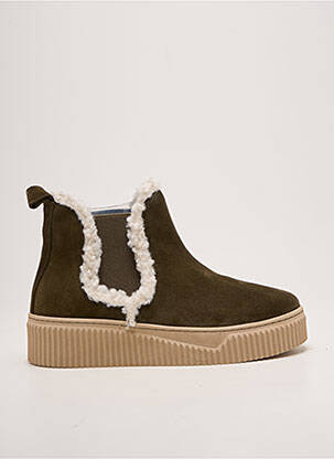 Bottines/boots bout rond talon de 4 à 6cm vert COCO ET ABRICOT femme
