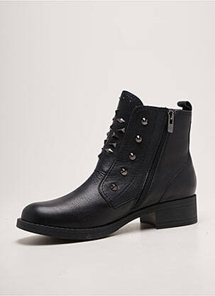 Bottines/boots tissage satiné talon de 4 à 6cm noir EMILIE KARSTON femme