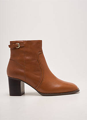 Bottines/boots tissage satiné talon de 7 à 9cm marron EMILIE KARSTON femme