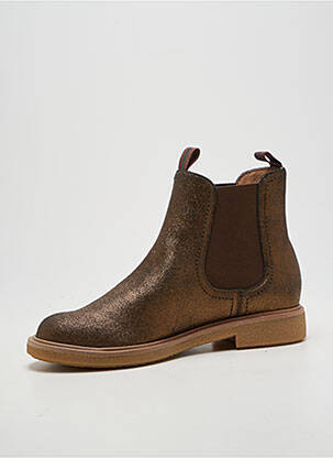 Bottines/boots tissage satiné talon plat jusqu'à 3cm marron EMILIE KARSTON femme