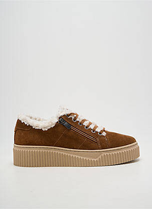 Baskets fermeture zip et lacets talon de 4 à 6cm marron COCO ET ABRICOT femme