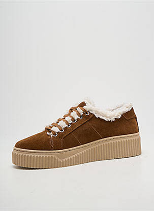 Baskets fermeture zip et lacets talon de 4 à 6cm marron COCO ET ABRICOT femme