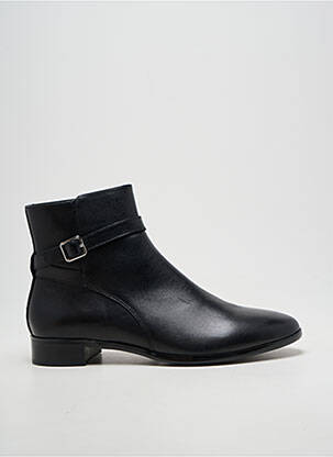 Bottines/boots tissage satiné talon plat jusqu'à 3cm noir EMILIE KARSTON femme