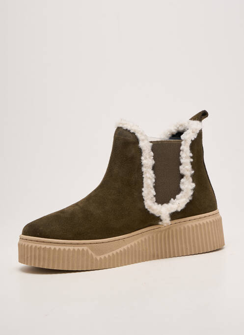 Bottines/boots bout rond talon de 4 à 6cm vert COCO ET ABRICOT femme