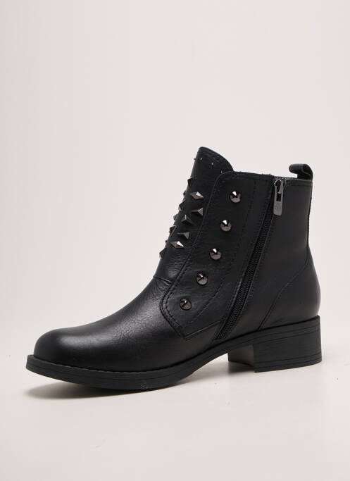 Bottines/boots tissage satiné talon de 4 à 6cm noir EMILIE KARSTON femme