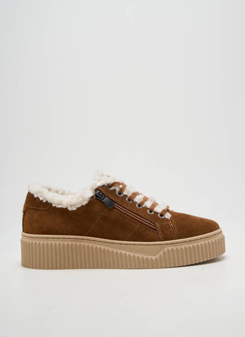 Baskets fermeture zip et lacets talon de 4 à 6cm marron COCO ET ABRICOT femme