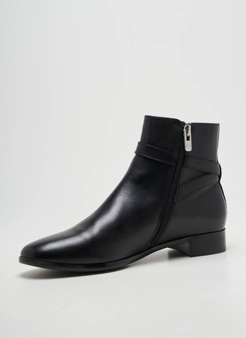 Bottines/boots tissage satiné talon plat jusqu'à 3cm noir EMILIE KARSTON femme