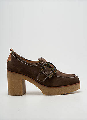 Mocassins type de semelle amortissante talon de 7 à 9cm marron ROSEMETAL femme
