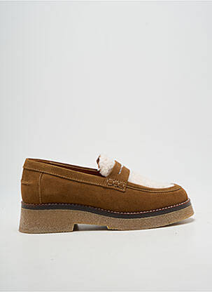 Mocassins nubuck talon de 4 à 6cm marron REQINS femme