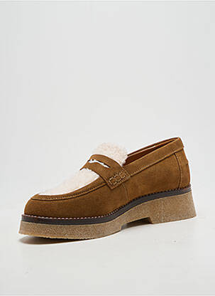 Mocassins nubuck talon de 4 à 6cm marron REQINS femme